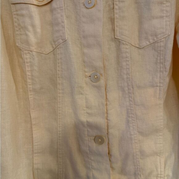 Chico’s yellow linen top - Picture 4 of 9